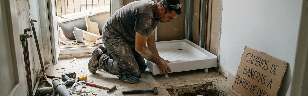 Cambios de bañeras a platos de ducha en Irún